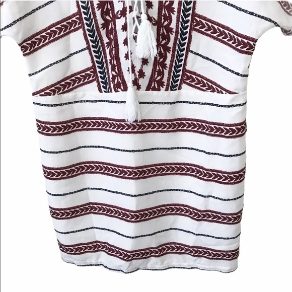 Forever 21 White Red Stripe Beach Cover Up Dress - Picture 4 of 5